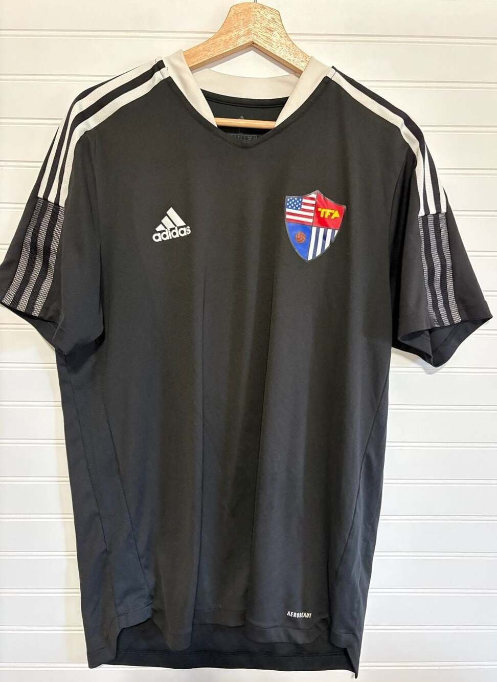 Adidas TFA Total Football Academy Training Soccer Jersey Black Size L